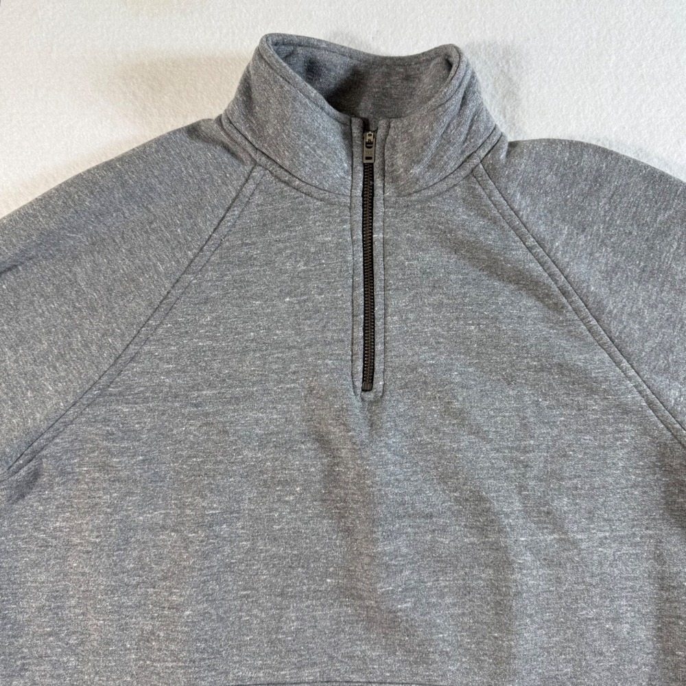 Flint and Tinder 1/4 Zip Sweatshirt Mens Large Raglan Pocket Gray Performance